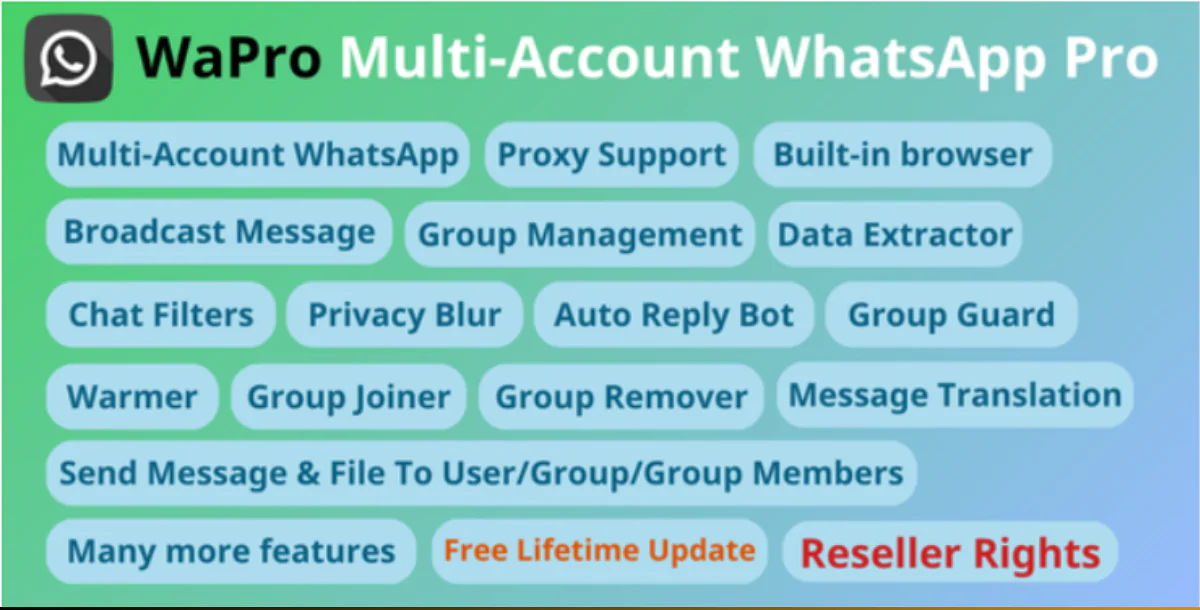 WaPro - Multi-Account WhatsApp Pro (WaCRM)